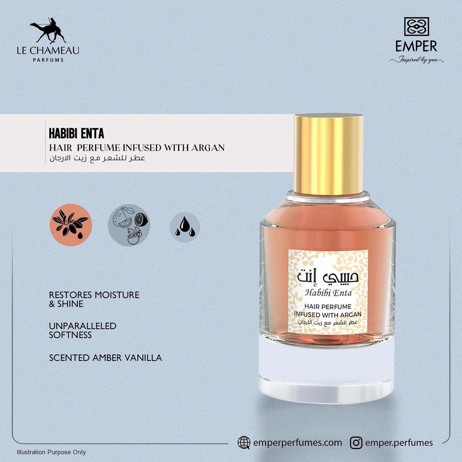 Parfum de par Habibi Enta cu argan 50 ml