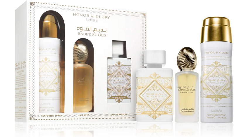 Set cadou Bade`e al oud Onoare și Glorie (Parfum + deodorant + spray de păr)